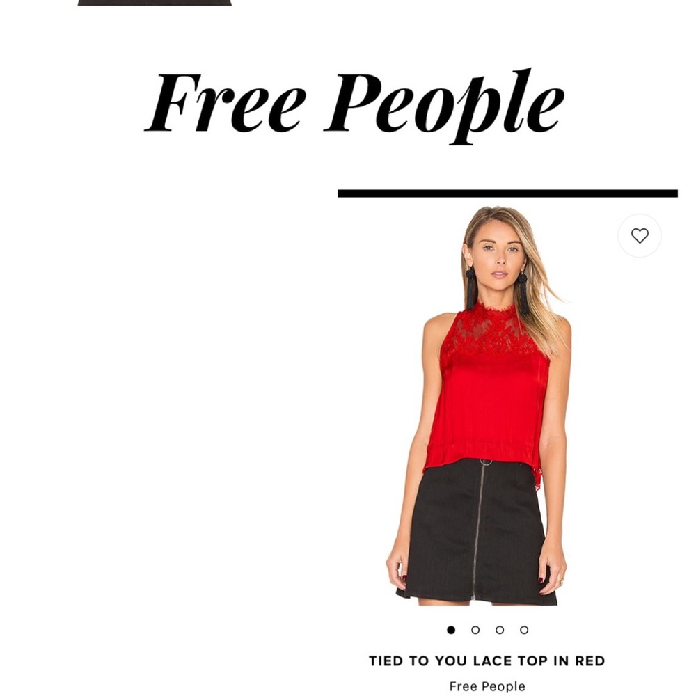 NWT Free People TIED TO YOU LACE TOP IN RED 😍